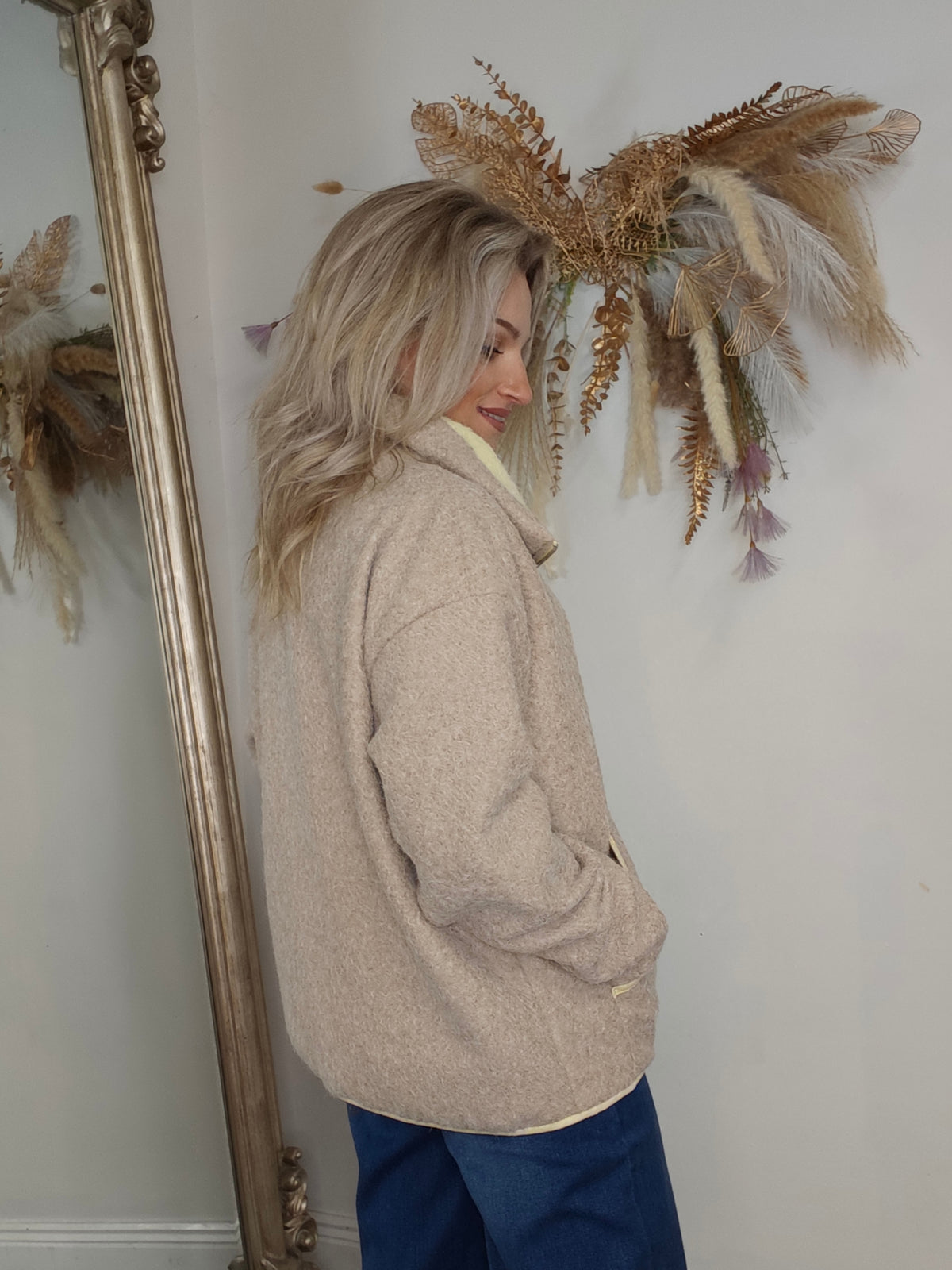 Lenny Beige Zip Up | SkyfallClothing