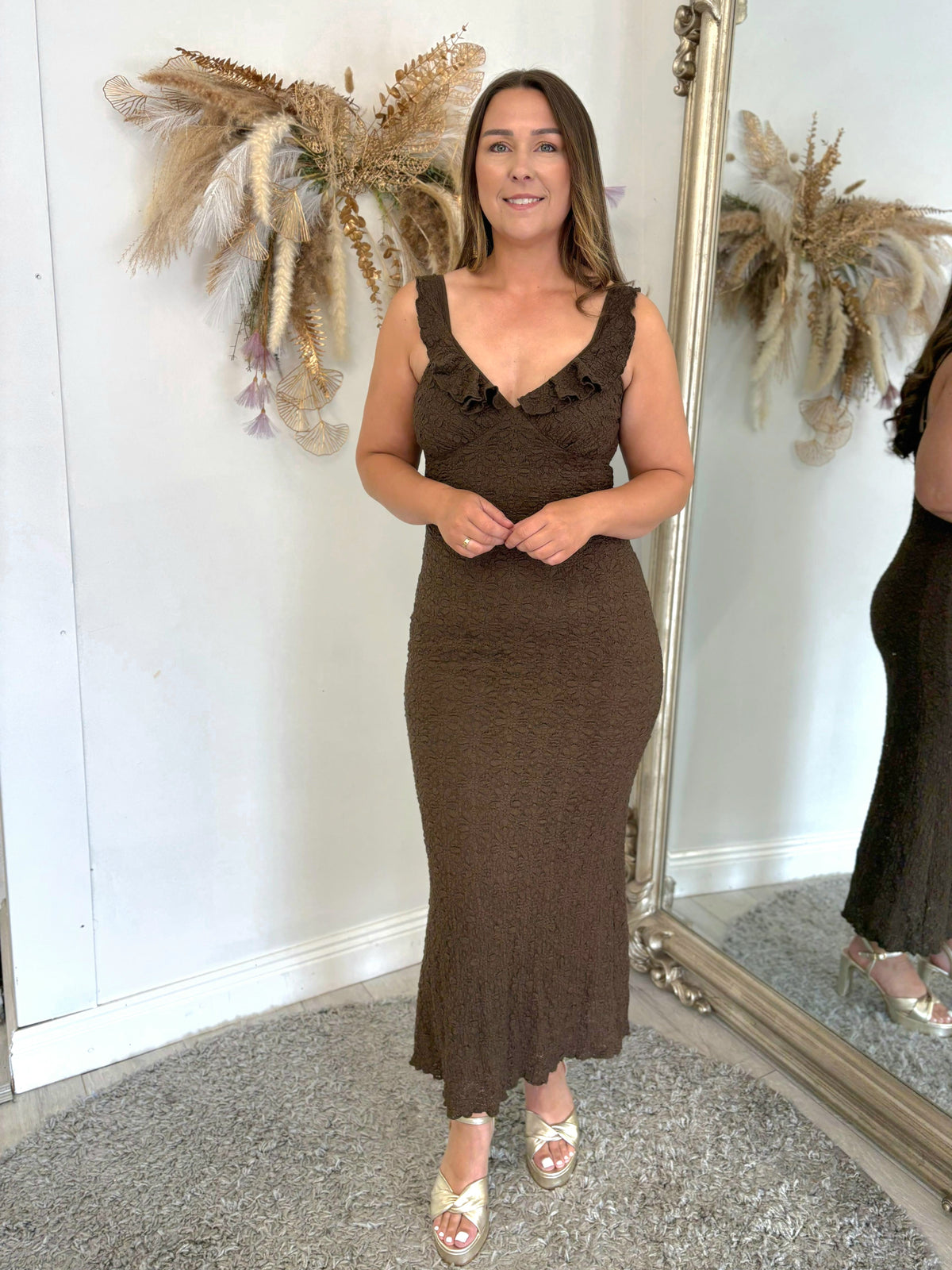 Margot Brown Textured Dress