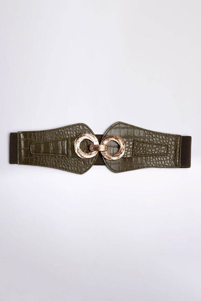 Ceinture élastiquée vert foncé