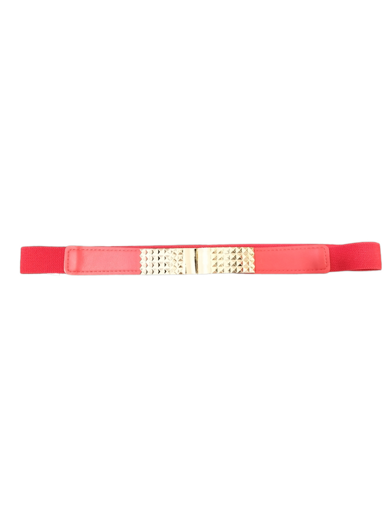 Skinny red elasticated belt